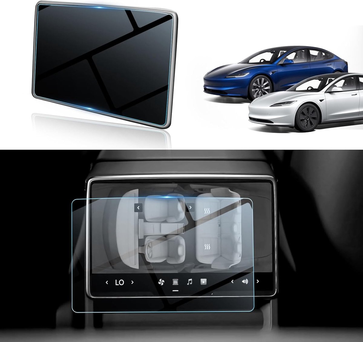 Navigatiefilm Tesla Model 3 Highland 2024 8 Inch - Gehard Glas - 9H Krasbestendig - Bescherming GPS scherm - ShopVlot