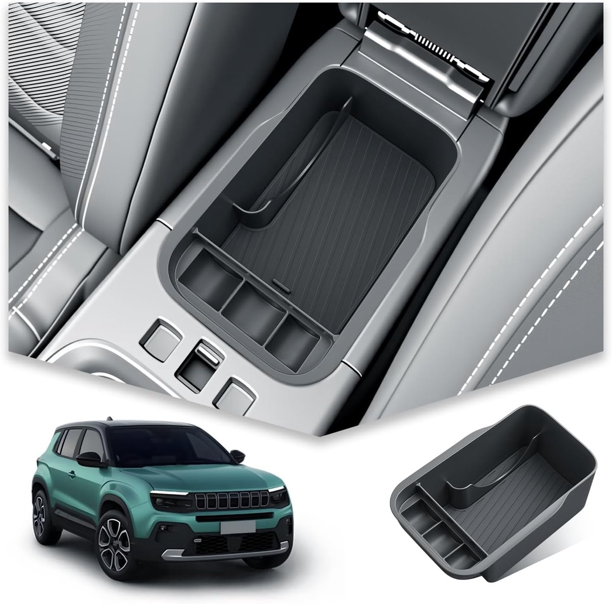 opbergbak console Jeep Avenger 2023-2025 - robuust ABS - perfect passende organizer - extra opbergruimte - ShopVlot