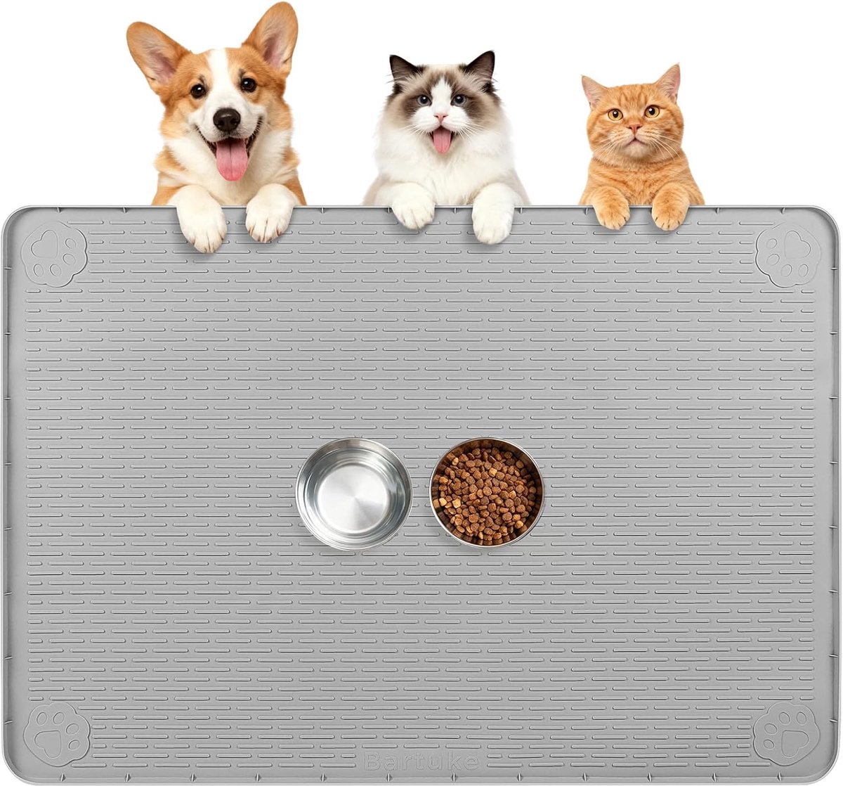 Honden Voerbak Mat - Katten Voerbak Mat - Vloer Beschermen - Waterdicht Met Hoge Rand - 130 x 65 cm