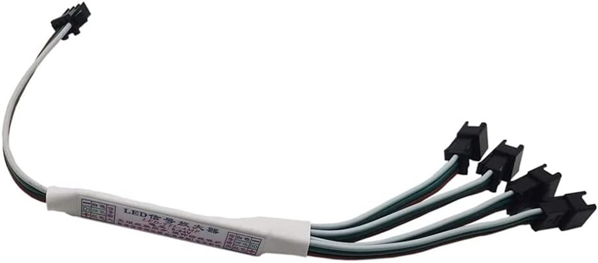 RGB IC TTL versterker - 3 pin voor adresserbare LED strips - tot 4 uitgangen - signaalversterking voor helder licht - ShopVlot