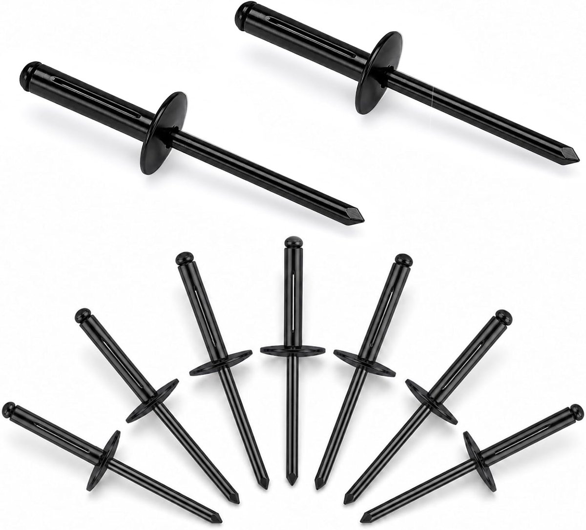 Blindklinknagels 4,8 mm x 25 mm - zwart aluminium - sterke bevestiging - ideaal voor constructies - ShopVlot