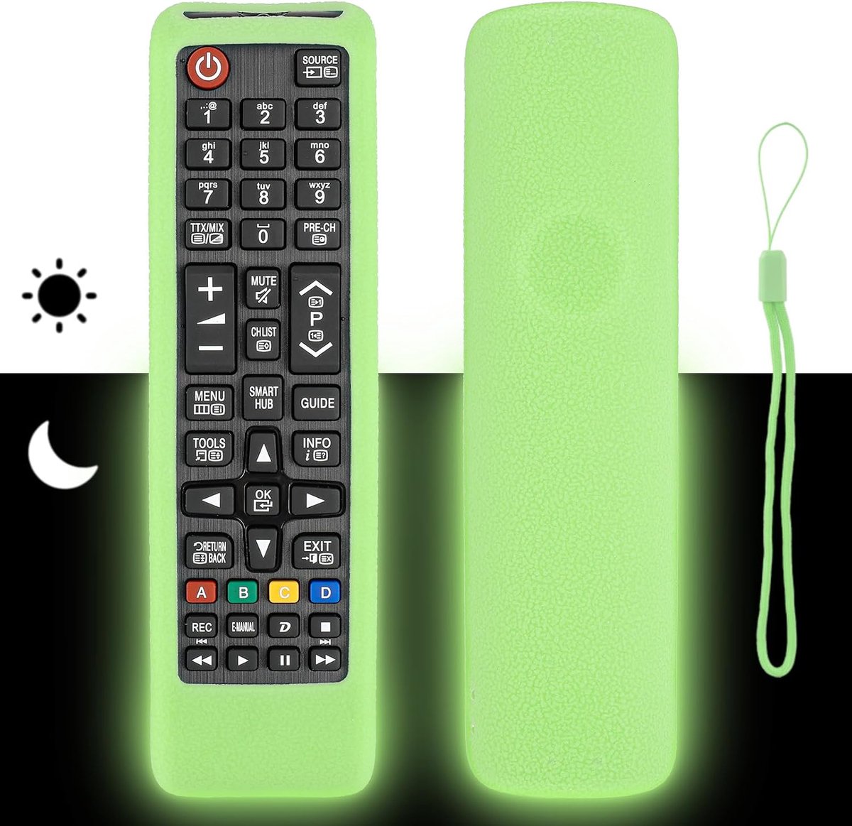 Afstandsbediening Silicone Hoes - Neon Groen - Schokbestendig - Met Lanyard - ShopVlot