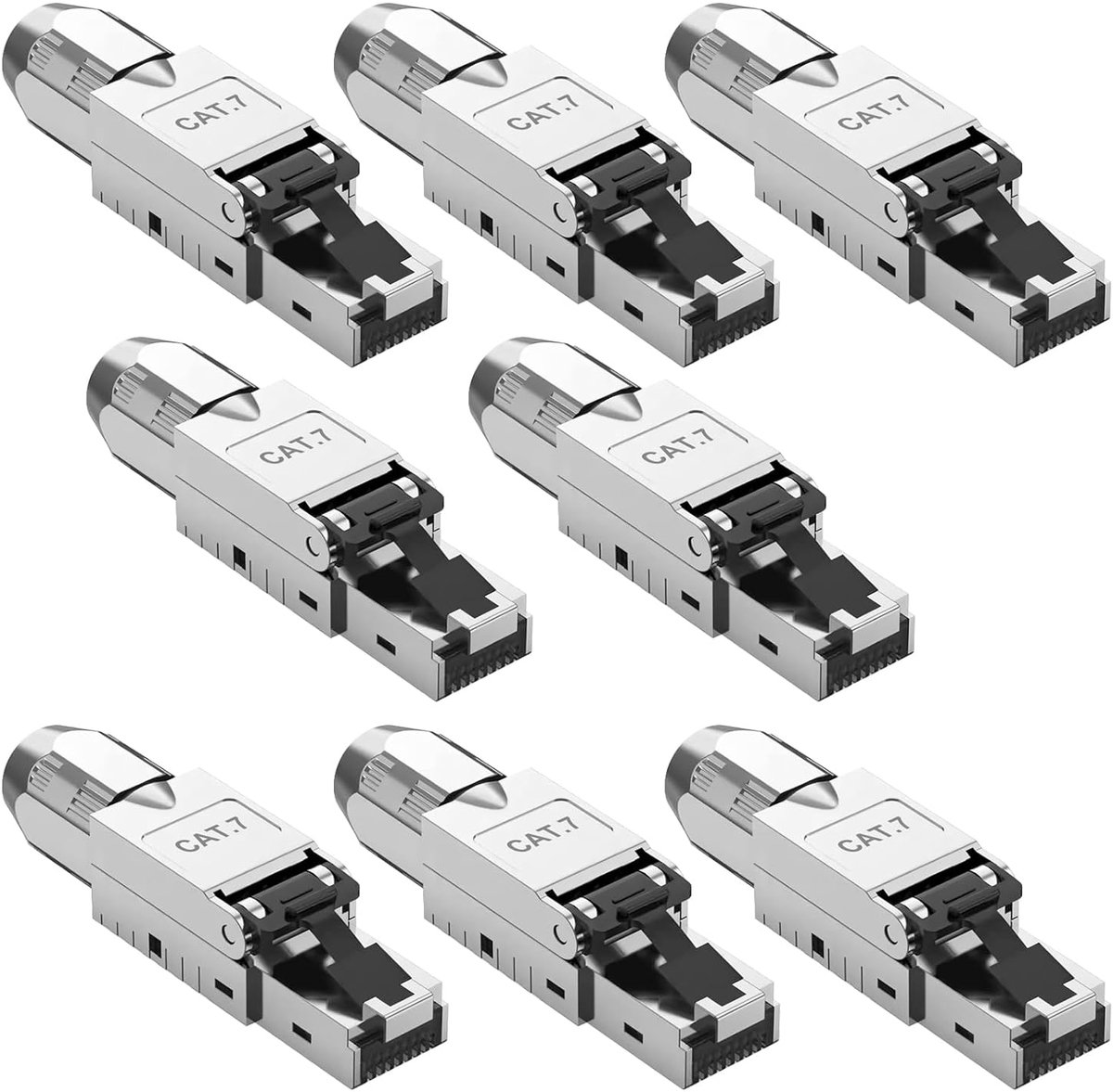 RJ45 Plug Pack van 8 - Cat 7 - Toolloos - 40Gbps netwerkaansluiting - ShopVlot