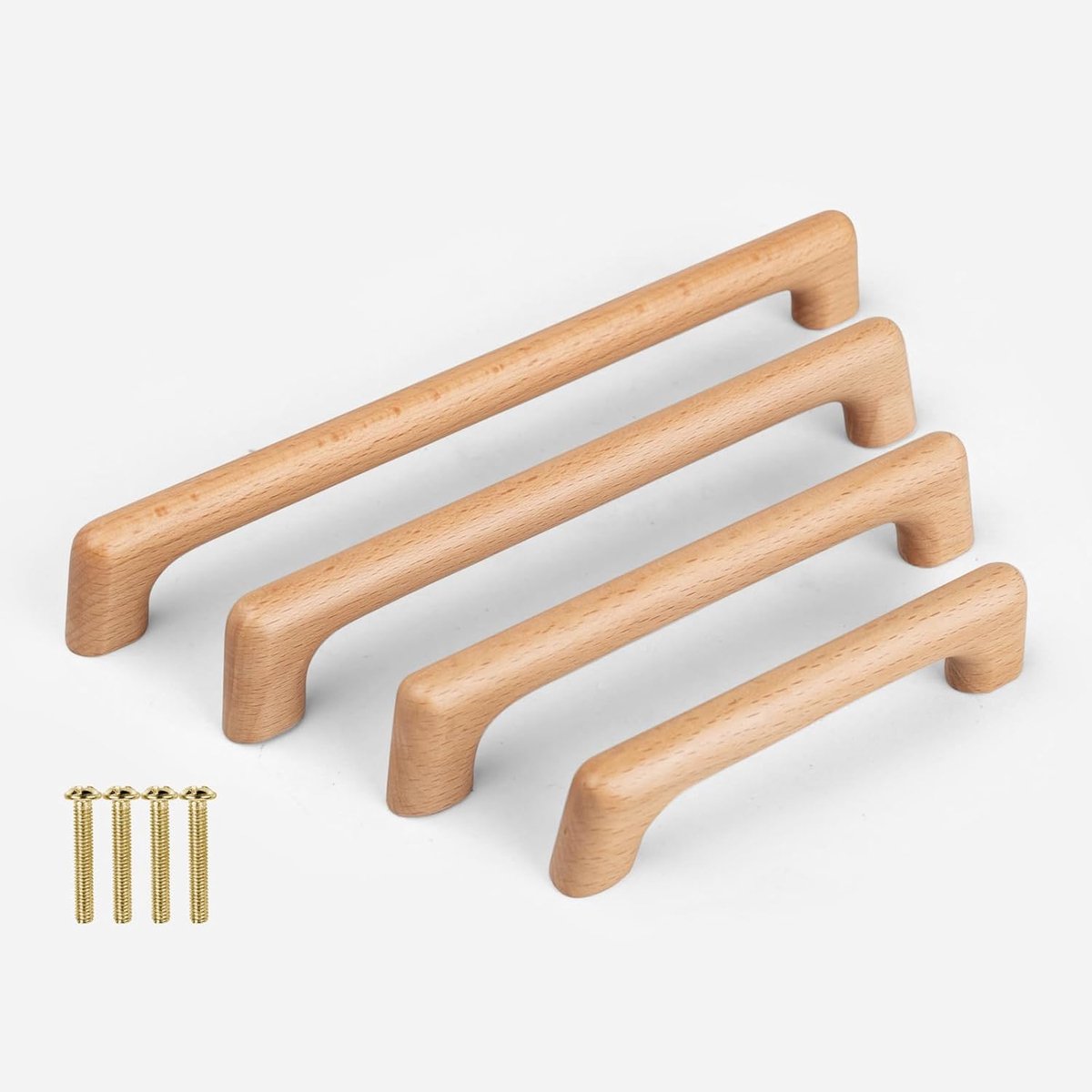 Meubelgrepen 128 mm - Platte brugvormige houten handgrepen - Modern design - Geschikt voor kasten en laden - ShopVlot