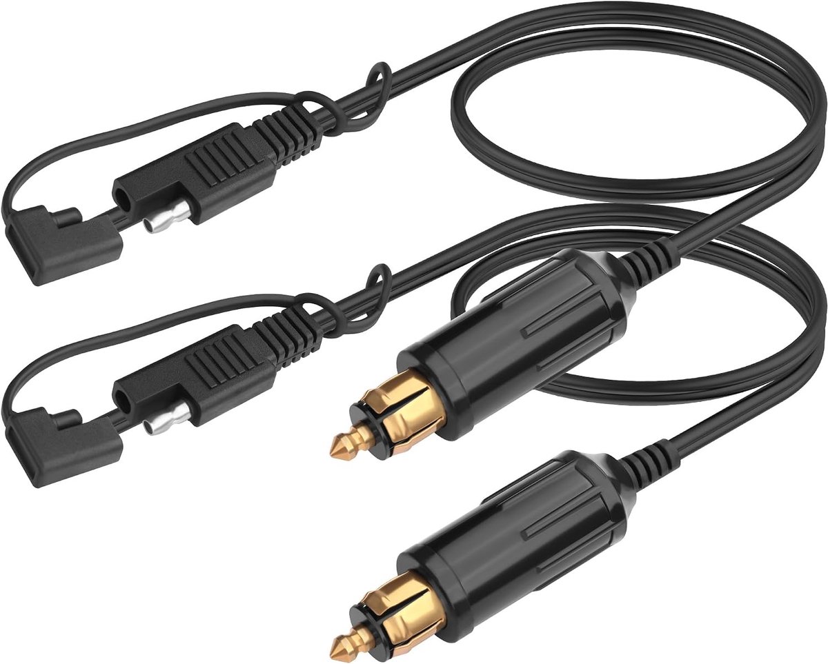 Hella naar sigarettenaansteker adapterkabel - 18AWG DIN Powerlet naar SAE - 0.4M - Ideaal voor motorfietsaccessoires - ShopVlot