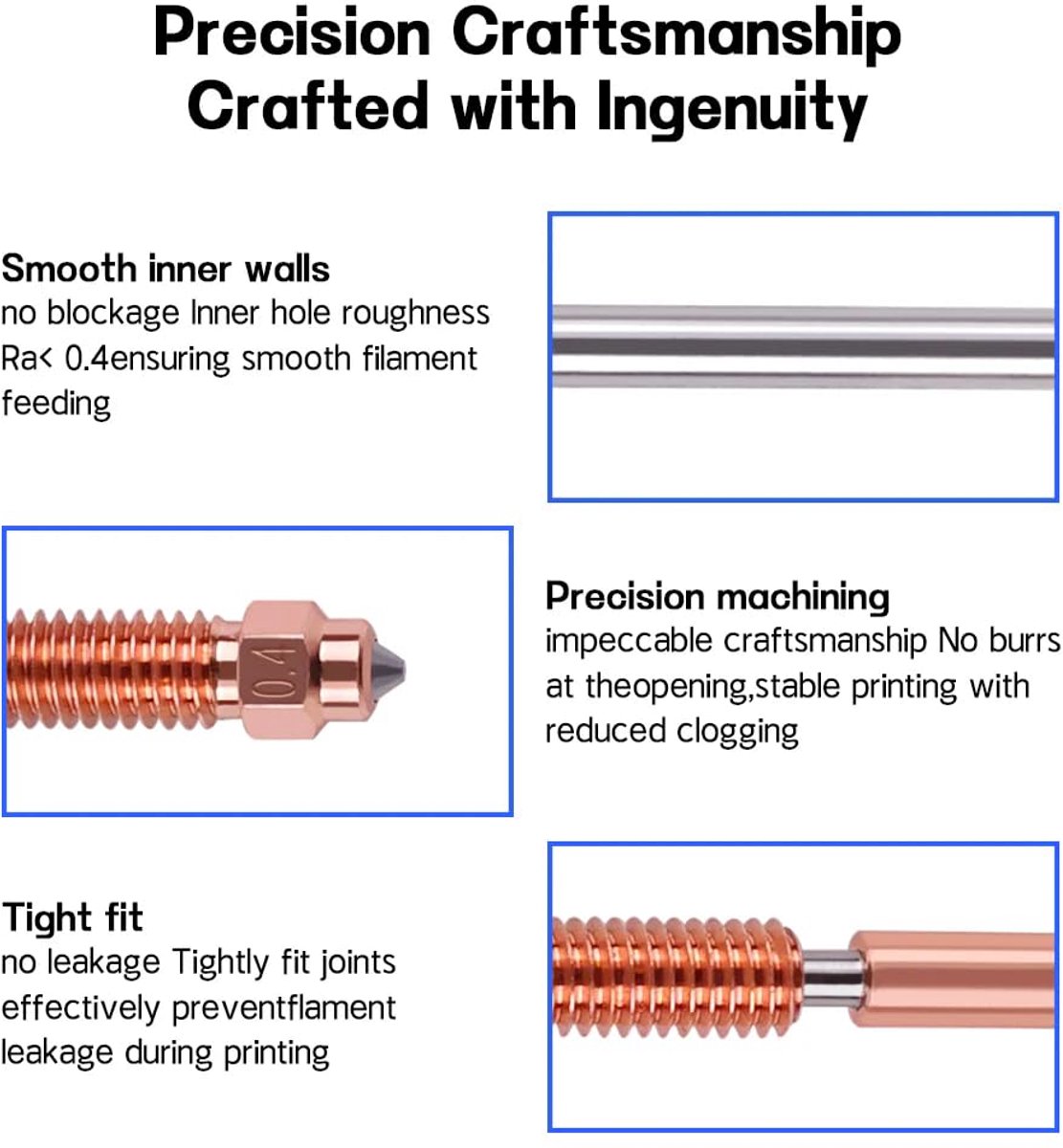 3D printer nozzle 0.5 mm - koperlegering en gehard staal - meerdere opening opties - ideaal voor Creality K2 Plus - ShopVlot