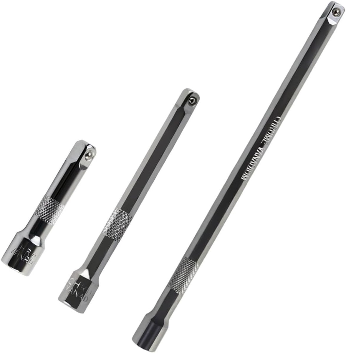 Ratelsleutel verlengset 3-delig - 3/8" (75MM/150MM/250MM) - chrome vanadium staal - ShopVlot