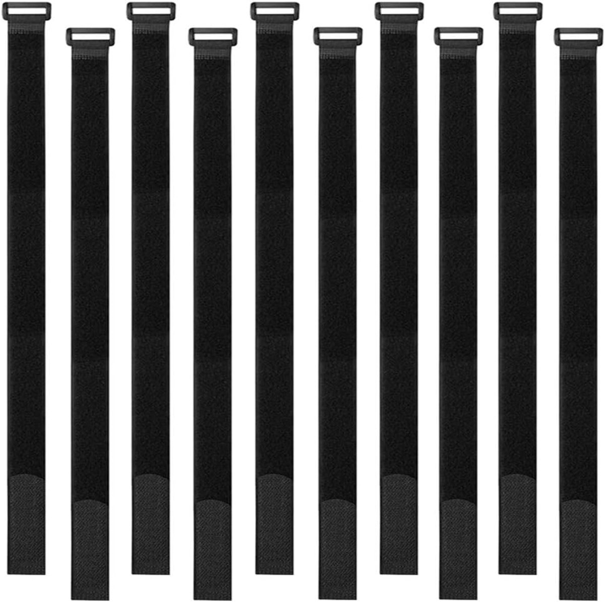 Kabelbinders 16 Inch Zwart - Herbruikbare Kabelstraps - D-buckle met haak - Ideaal voor kabelbeheer - ShopVlot