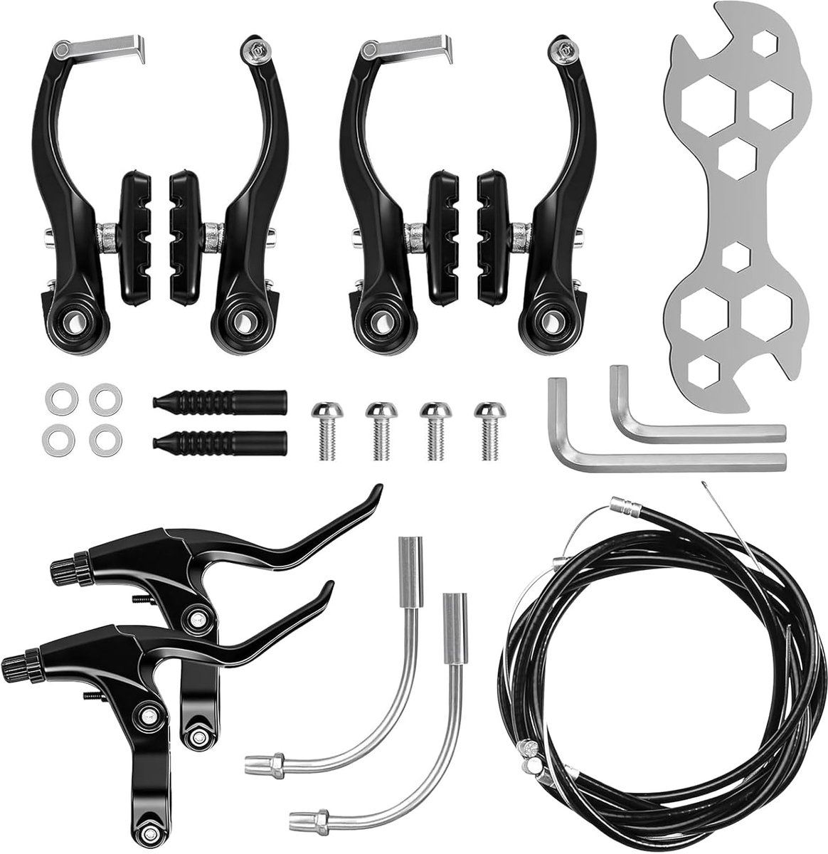 Fietsremset universeel - aluminiumlegering - complete set met remkabels - eenvoudig te monteren - ShopVlot