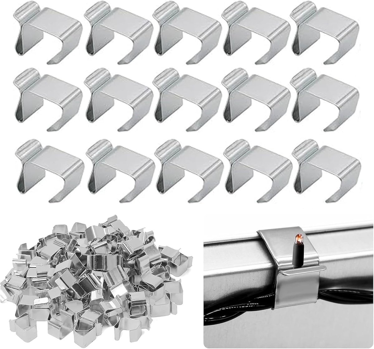 Gootbeugels 100 stuks - metalen haakjes - voor kerstverlichting - eenvoudig te bevestigen - ShopVlot
