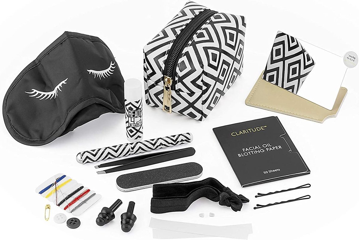 Cosmeticagereedschapset - Wit en Zwart - Reisetui - Perfect voor onderweg - ShopVlot