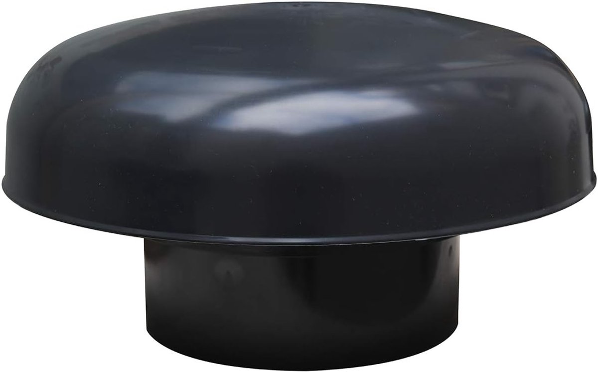 Plast CDV160A Ventilatiehoedkop Salater, Zwart, Diameter 160 mm