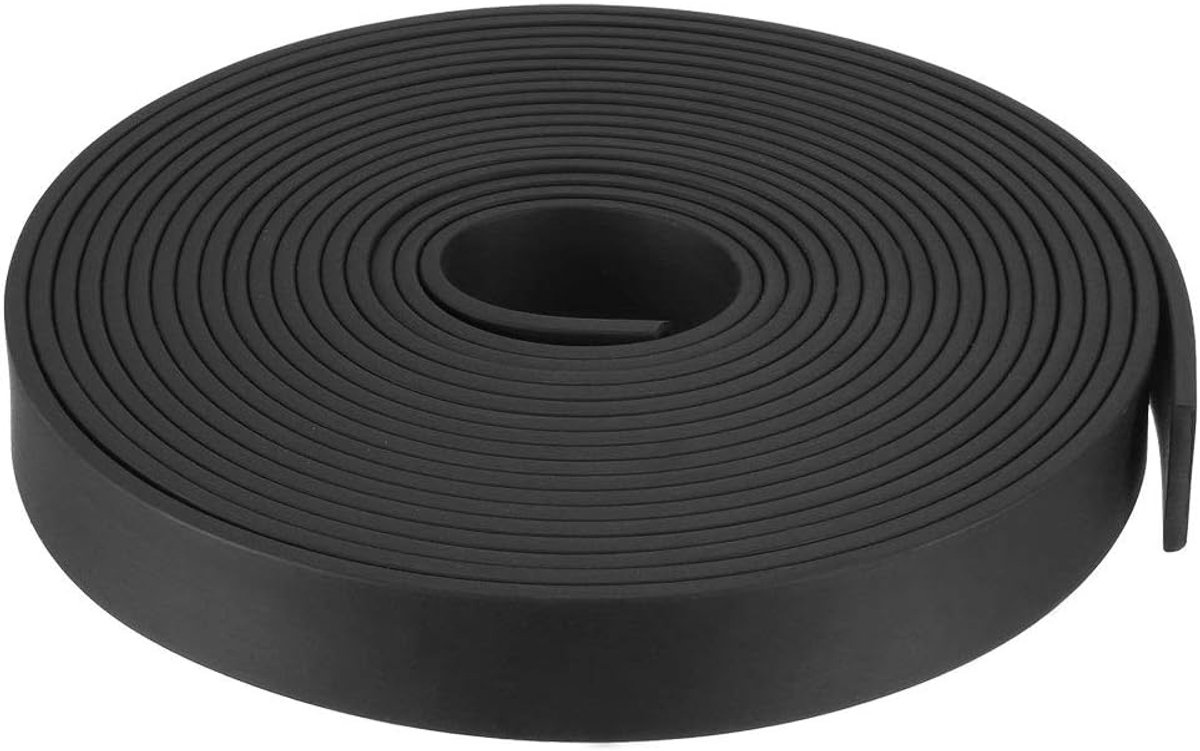 sourcing map Rubberen afdichting, rubberen strips, massieve rechthoek, 20 mm breed, 3 mm dik, 5 meter lang, zwart