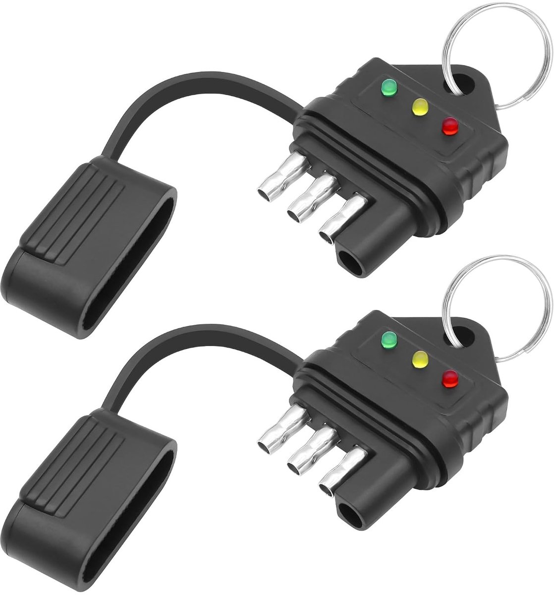 4-weg platte circuit trailer lichtstekker aanhanger bedrading tester, 4-pins aanhanger tester stekker autoaccessoires voor vrachtwagens, boten, caravans (2 stuks)