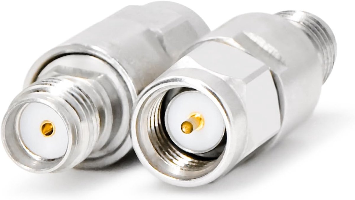 12,4 GHz 5 dB RF coaxiale dempingsapparaat, 2 W 50 Ohm SMA stekker naar bus, RF coaxiale SMA Attenuator vaste dempingsregelaar 2 stuks koperen dempingsschakels