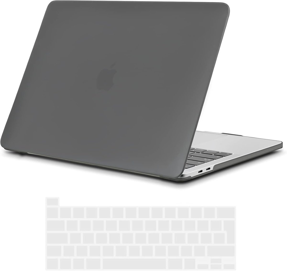 Hoes voor MacBook Pro 16 inch 2020 2019 met Touch Bar (A2141), Ultradunne Beschermende Hard Shell Case en Toetsenbordhoes (EU), Grijs | Ultradunne beschermhoes, snap-on hardcase, zonder logo-uitsparing, EU-toetsenbordbescherming, soft-touch-coating
