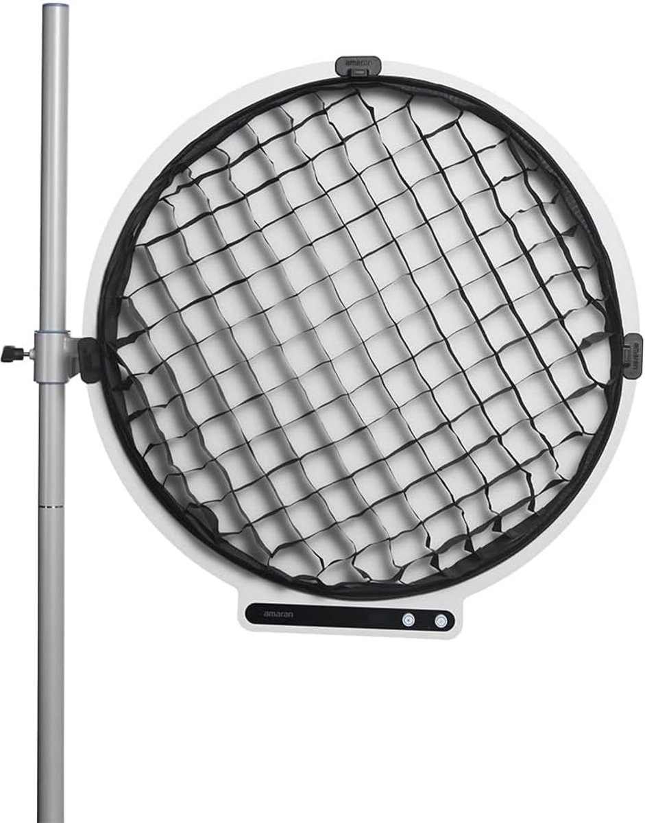 Amaran Verge Max Lichtrooster, 45° stofrooster voor zacht, gericht licht, clip-on, opvouwbaar voor Verge Max paneel, vermindert strooilicht, versterkt het contrast