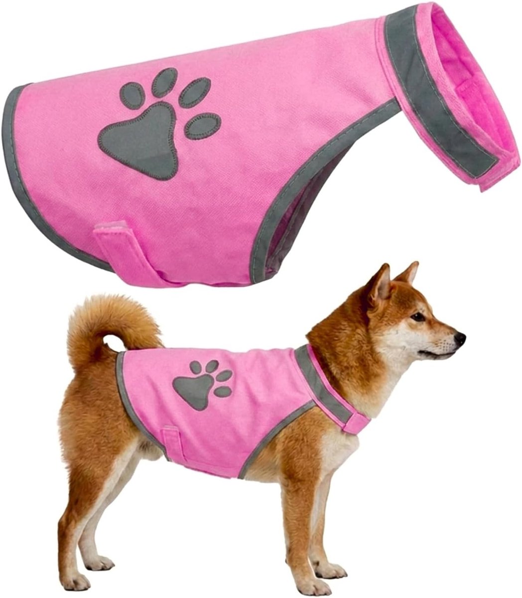 Hondenhervest met Hoge Zichtbaarheid - Fluorescerend Geel Verstelbaar Veiligheidsjack voor Honden - Roze-M