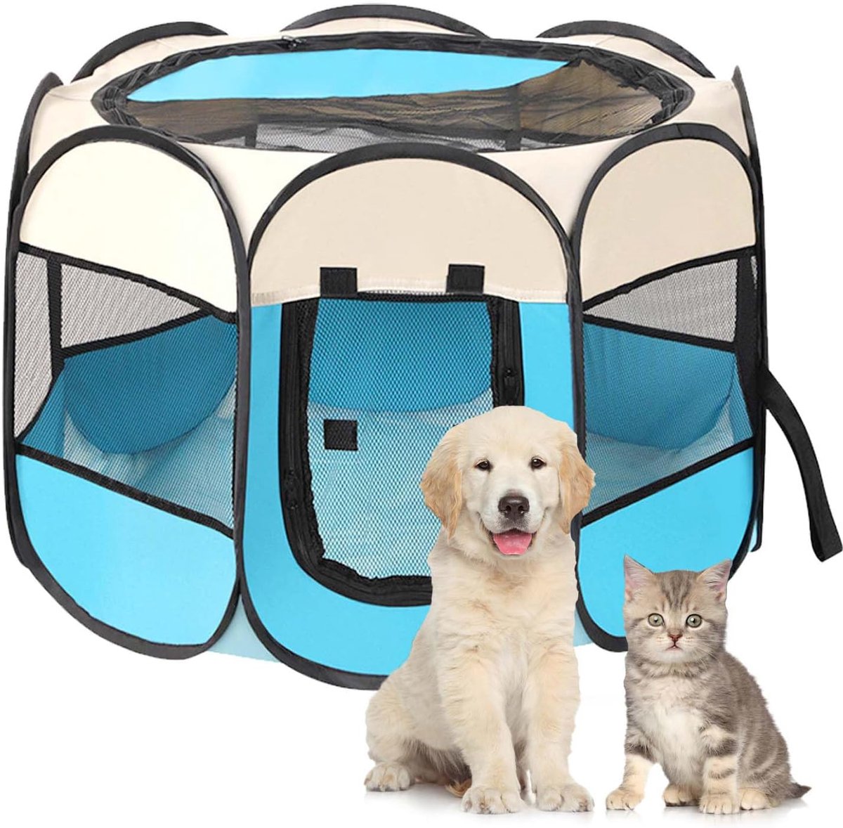 Hondenomheining voor huisdieren, box voor binnen en buiten, waterdichte Oxford-doek, puppybox, geschikt voor kleine katten, honden, konijnen