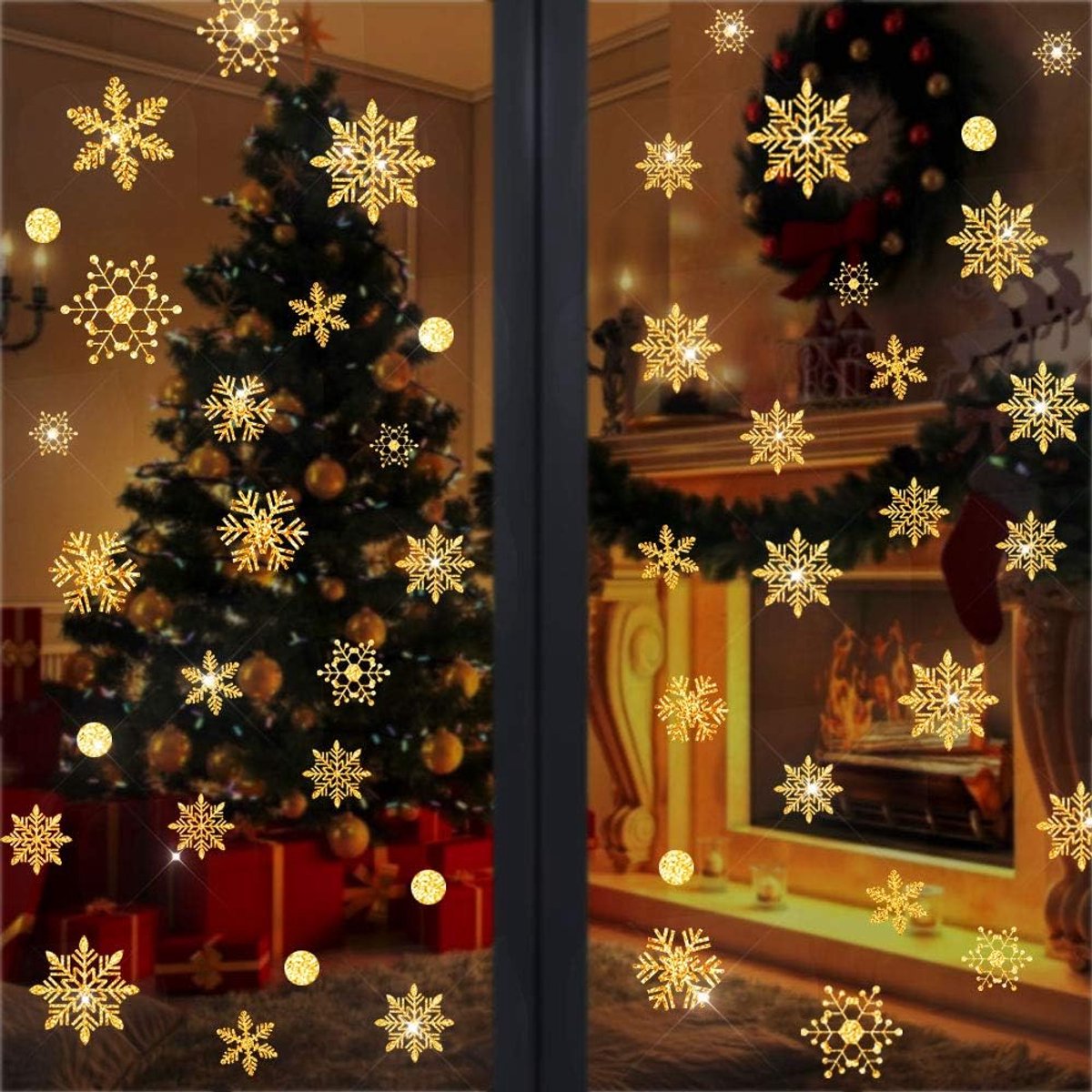 Sneeuwvlokken Sticker, Kerst Sneeuwvlok Venster Stickers, Venster Kerstversiering, Statische PVC Stickers voor Kerstmis Home/Shop Decoraties