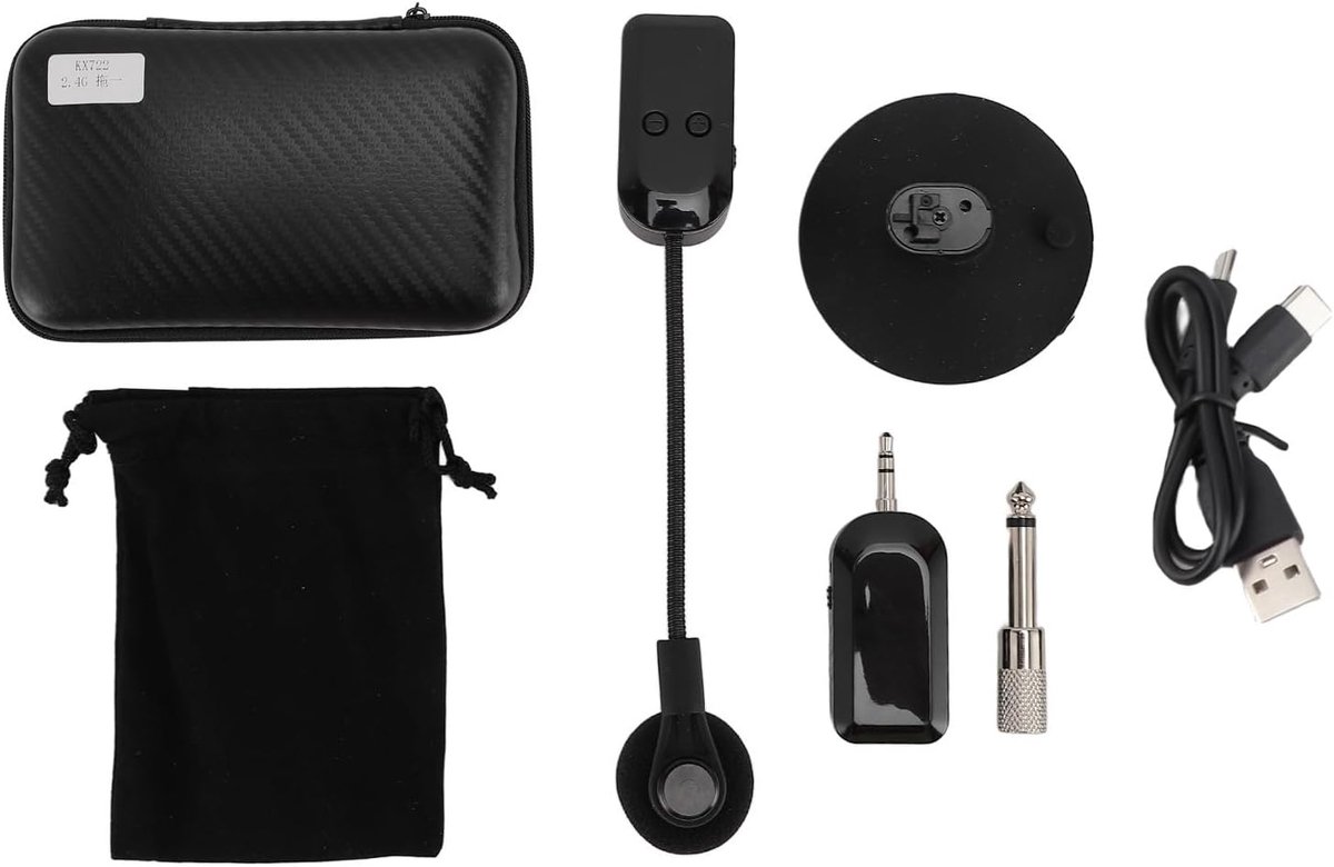 Draadloze microfoon voor accordeongitaar, saxofoon, pick-up microfoon, draadloze saxofoon microfoon, unidirectionele condensatormicrofoon, hifi-kwaliteit, afstand