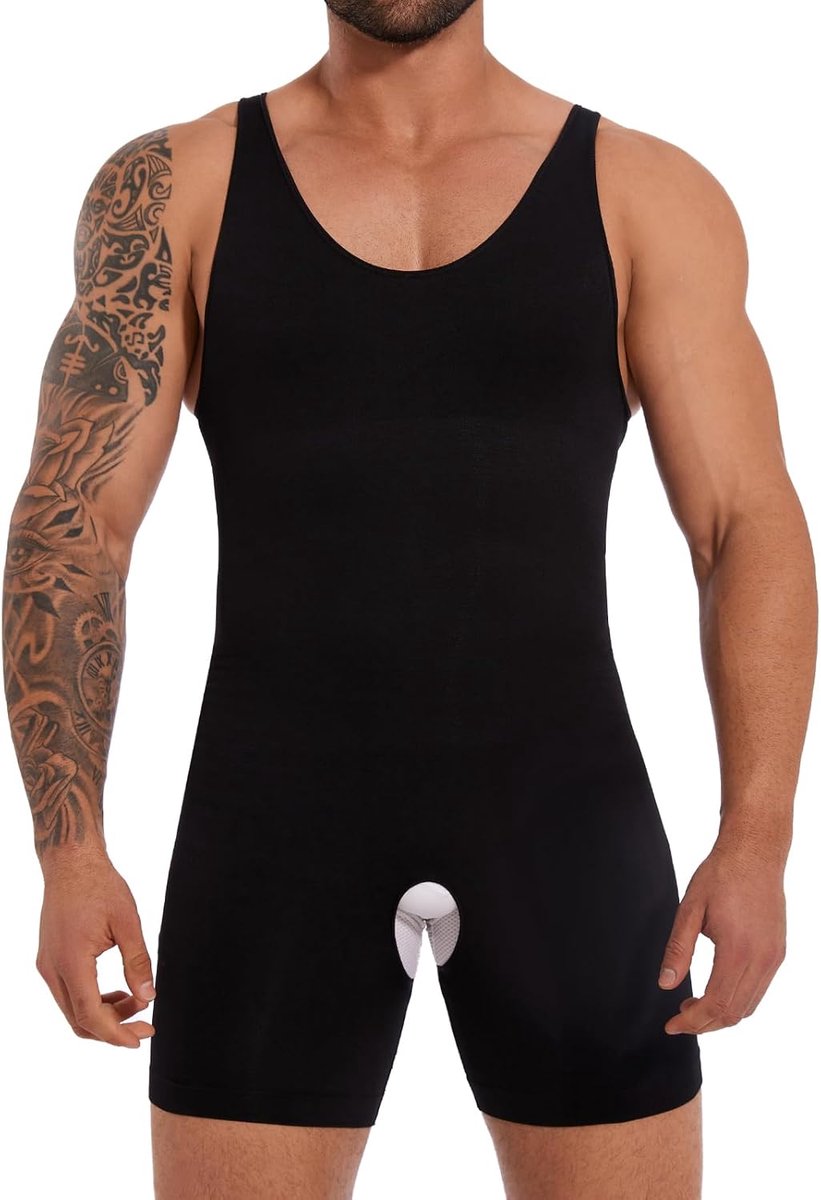 Shapewear onderhemd voor heren, buikweg, full body shaper, herenondergoed, bodysuit, naadloos, licht shaping tanktop