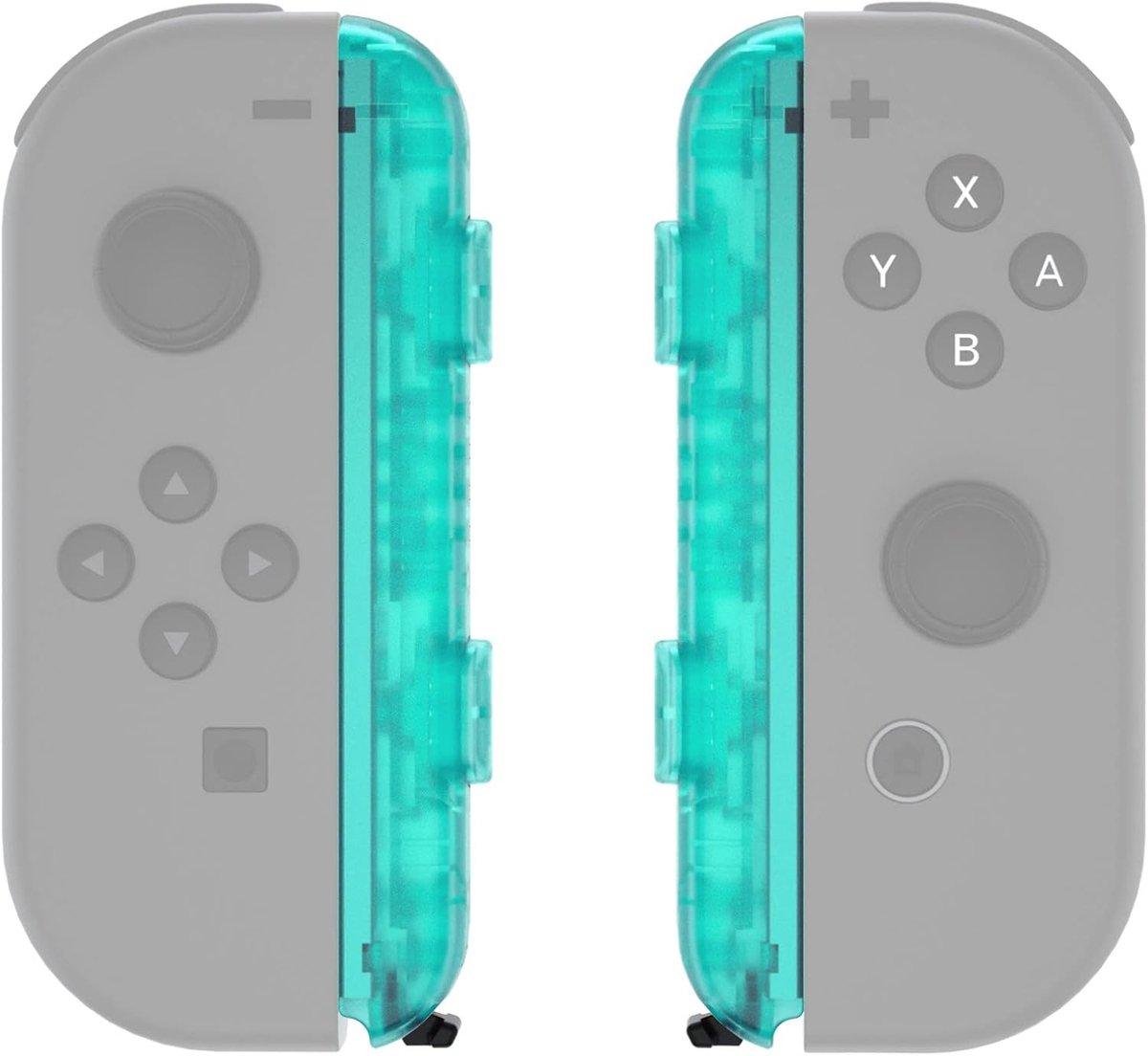 EXtremeRate Smaragdgroen Vervanging Shell voor Switch Joycon Strap, Custom Joy-Con Polsband Behuizing Knoppen voor Switch - 2 Pack