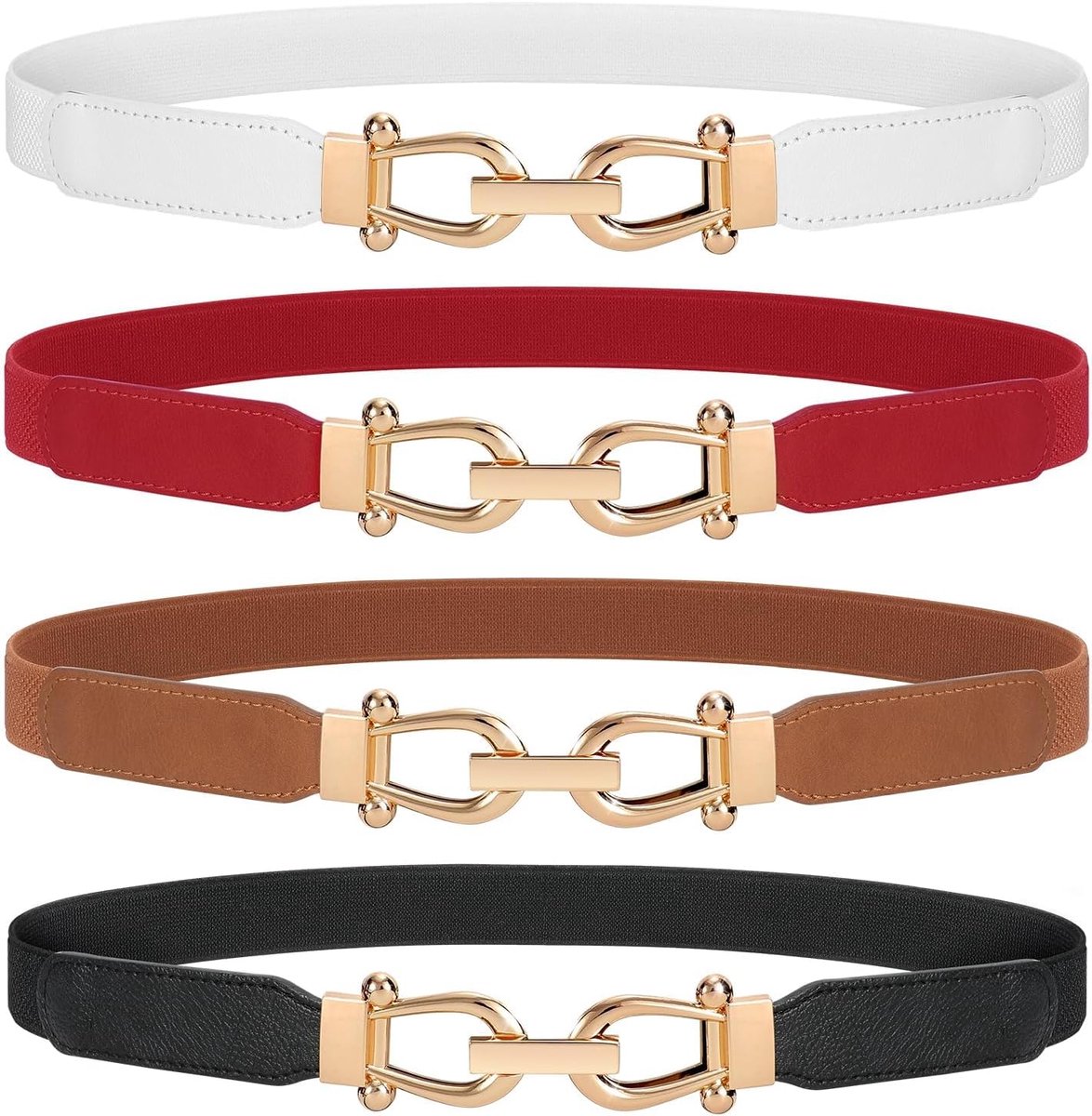 Skinny elastische tailleriem dunne dames vintage riem mode rekbare riem stretch taille riem met gouden gesp