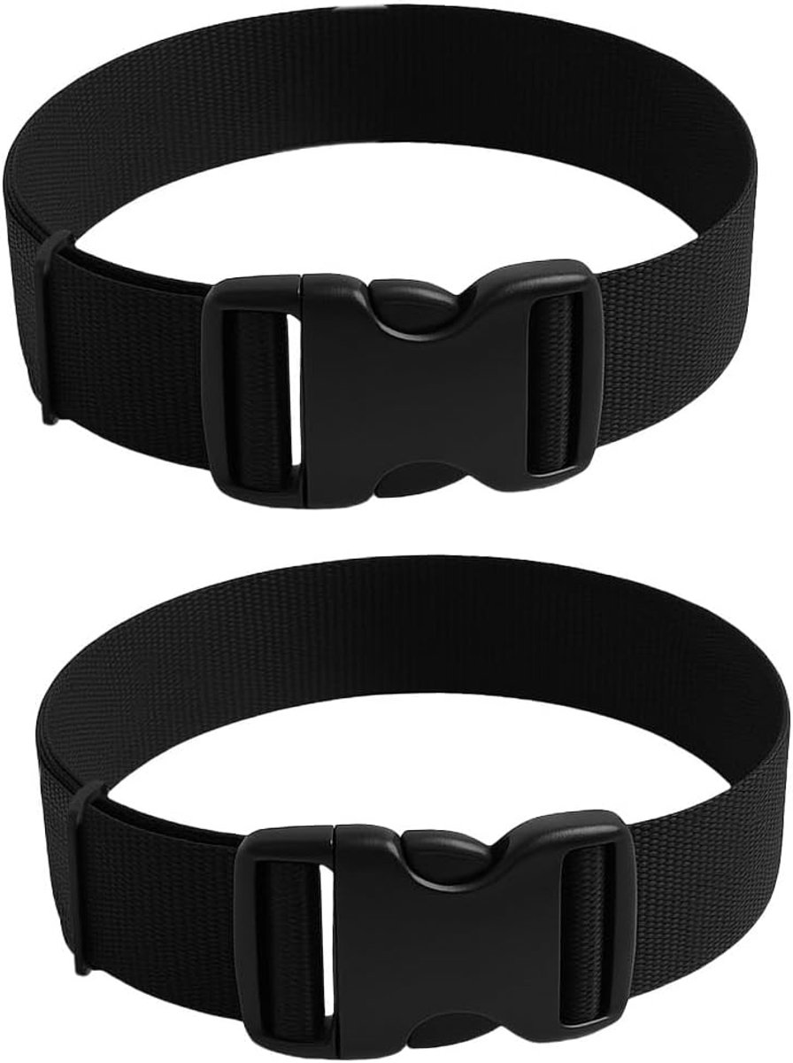 2 x verstelbare tactische veiligheidsgordel, politie-riem, militaire riem voor buiten, veelzijdig inzetbaar, ideaal voor jacht en outdooractiviteiten, Zwart, One size