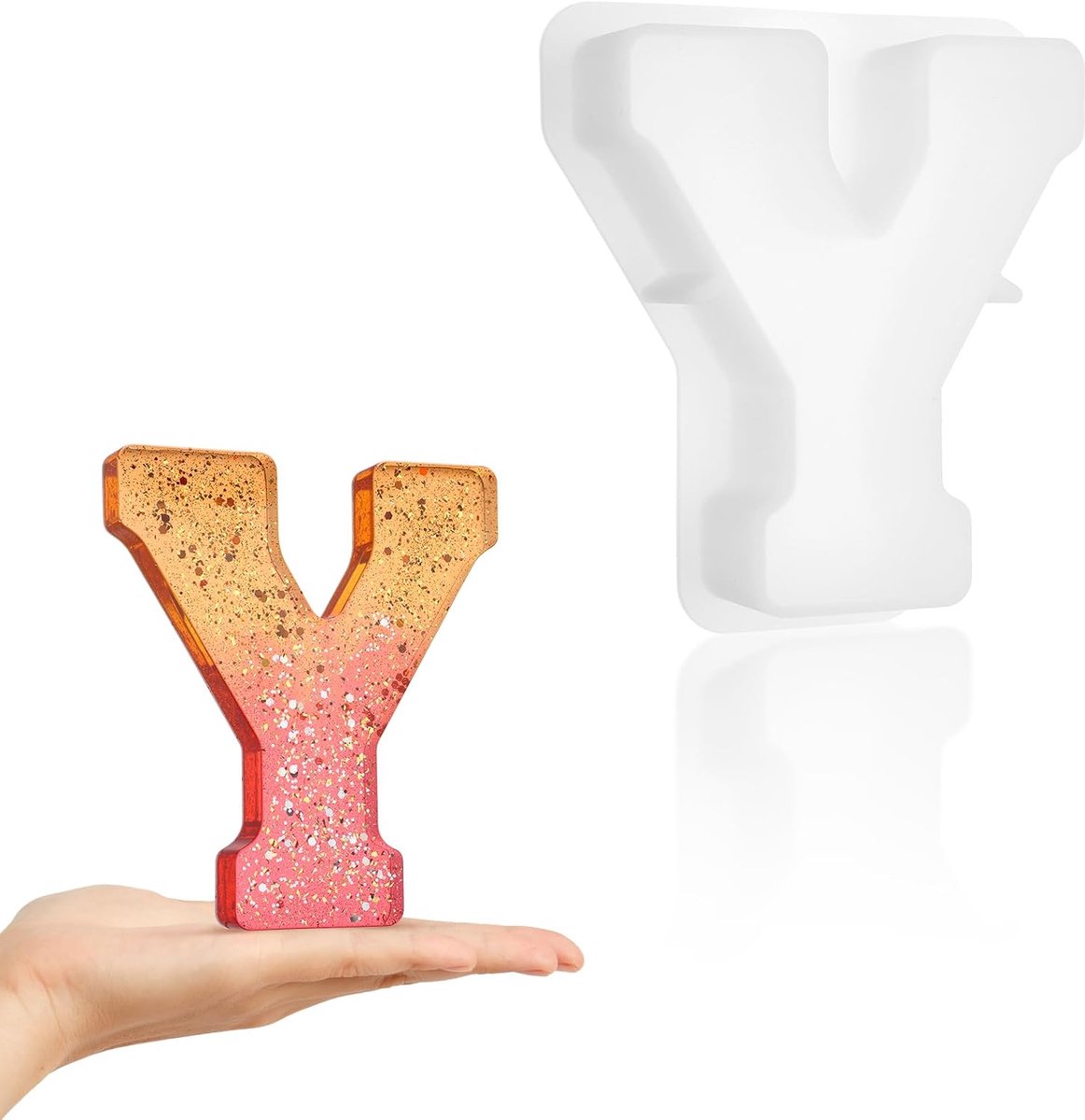 Letter Epoxy Mallen, 7 inch Silicone Vormen 3D Alfabet, Grote Letter Hars Gietmallen, voor Verjaardag, Party, Bruiloft Decoratie, Art Craft Ornamenten, Kaars Wax (Y)