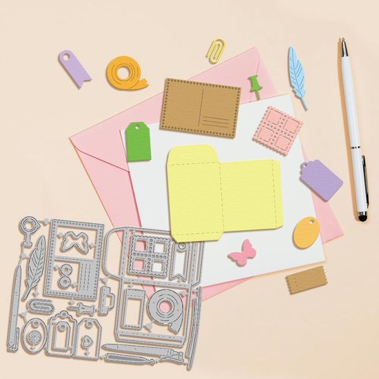 Envelop Fire Seal Frame Snijmallen Voor Diy Scrapbooking Metalen Bloem Rose Postzegel Cut Dies Pen Bladwijzer Die Cuts Voor Kaarten Maken Embossing — afbeelding 4