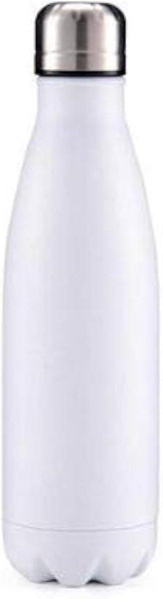 Waterfles Vacuüm Geïsoleerde Roestvrijstalen Waterfles BPA-vrije Metalen bidon Dubbelwandig Geïsoleerd Koude en Warme Dranken 17OZ / 500ML (Wit)