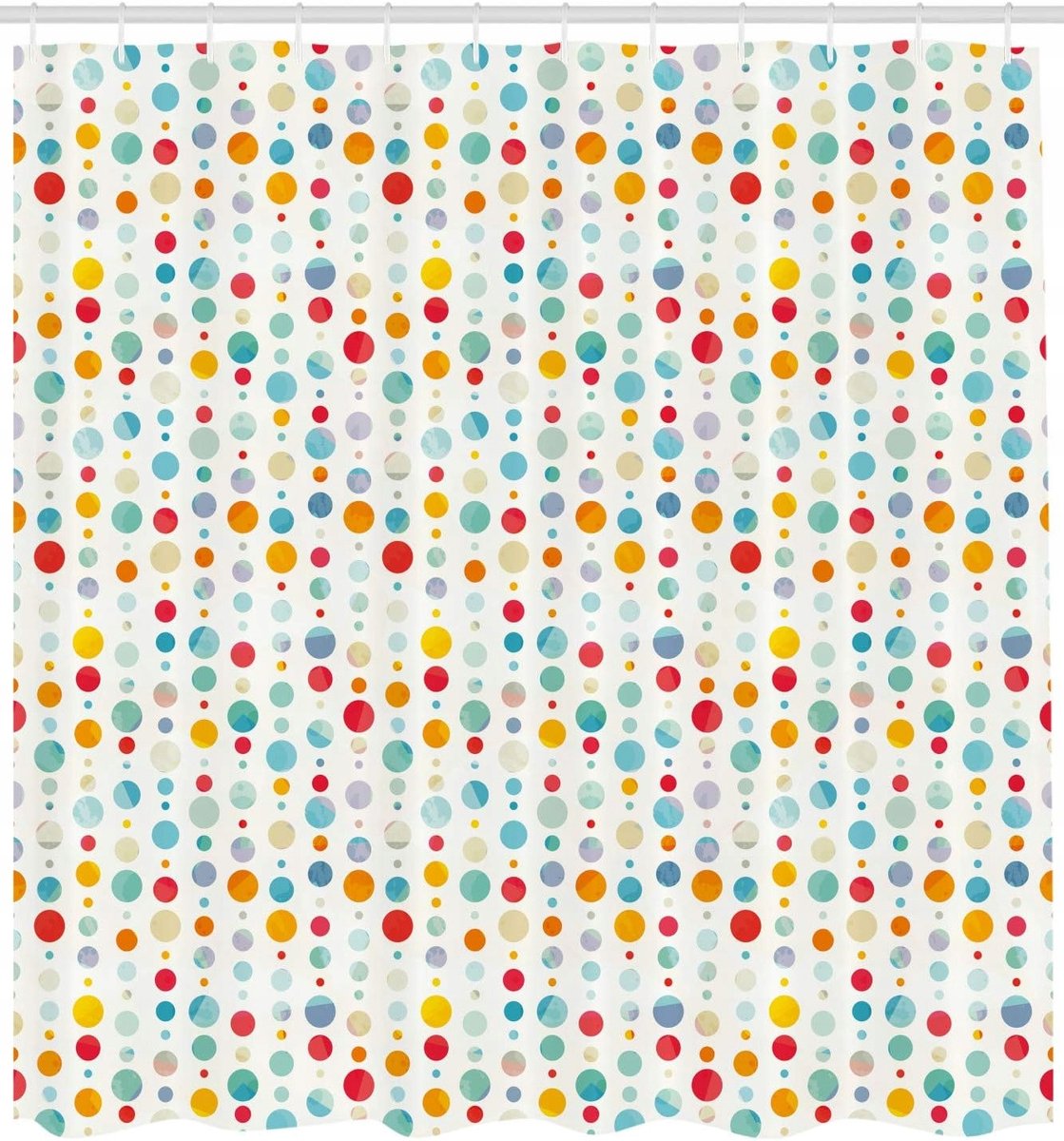 Douchegordijn 175x240 cm met Haken, Stippen Patroon