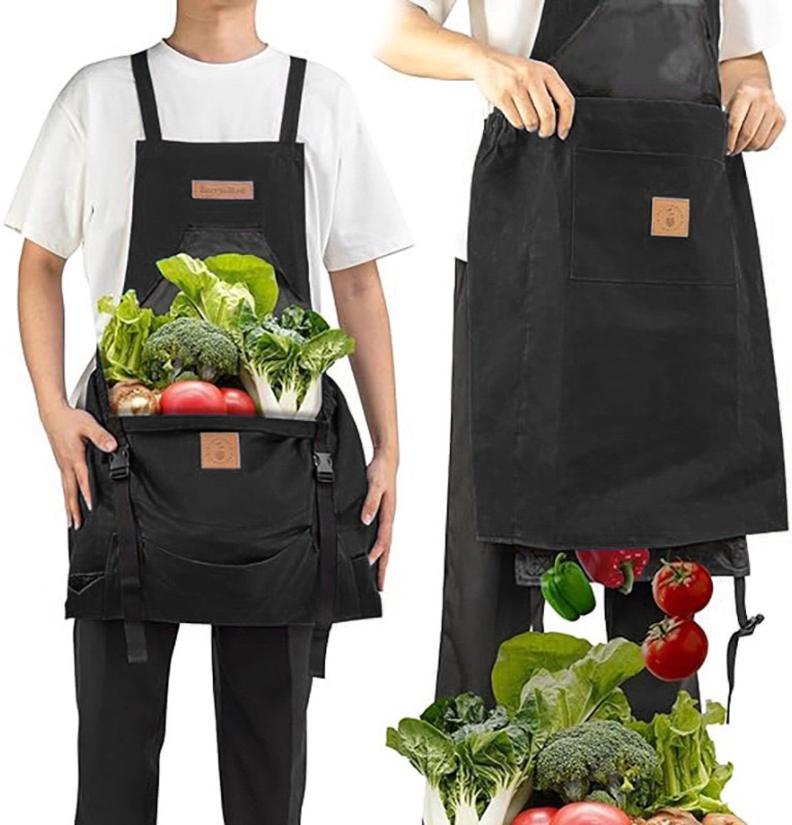 Casalora Tuinschort met Opvangzak Dames/Heren - Lengte 71 cm × Breedte 51 cm - Zwart