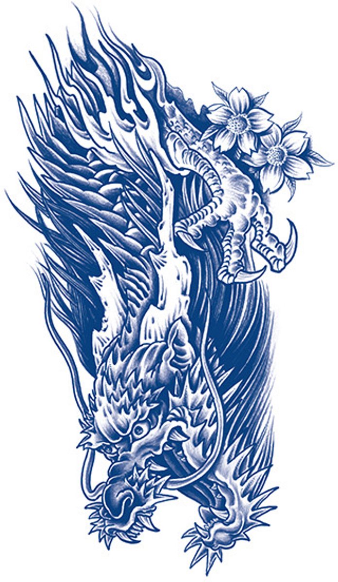 Tijdelijke tattoo Draak oosters 2 weken