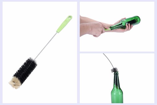 Flessenborstel voor smalle hals flessen en potten - 40 cm lange borstel voor reinigen en onderhoud — afbeelding 5