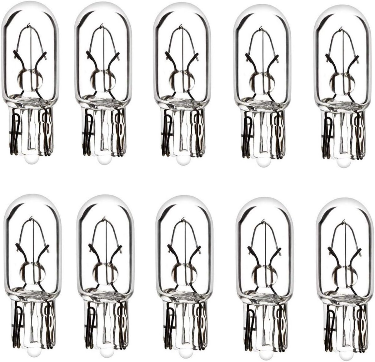 SnelShoppen - 10 x T6.5 W2.2 x 5.2D 12V 1.7W Wedge Lampen voor Auto en Motor, Heldere Verlichting, Ideaal voor Binnen en Buiten Gebruik