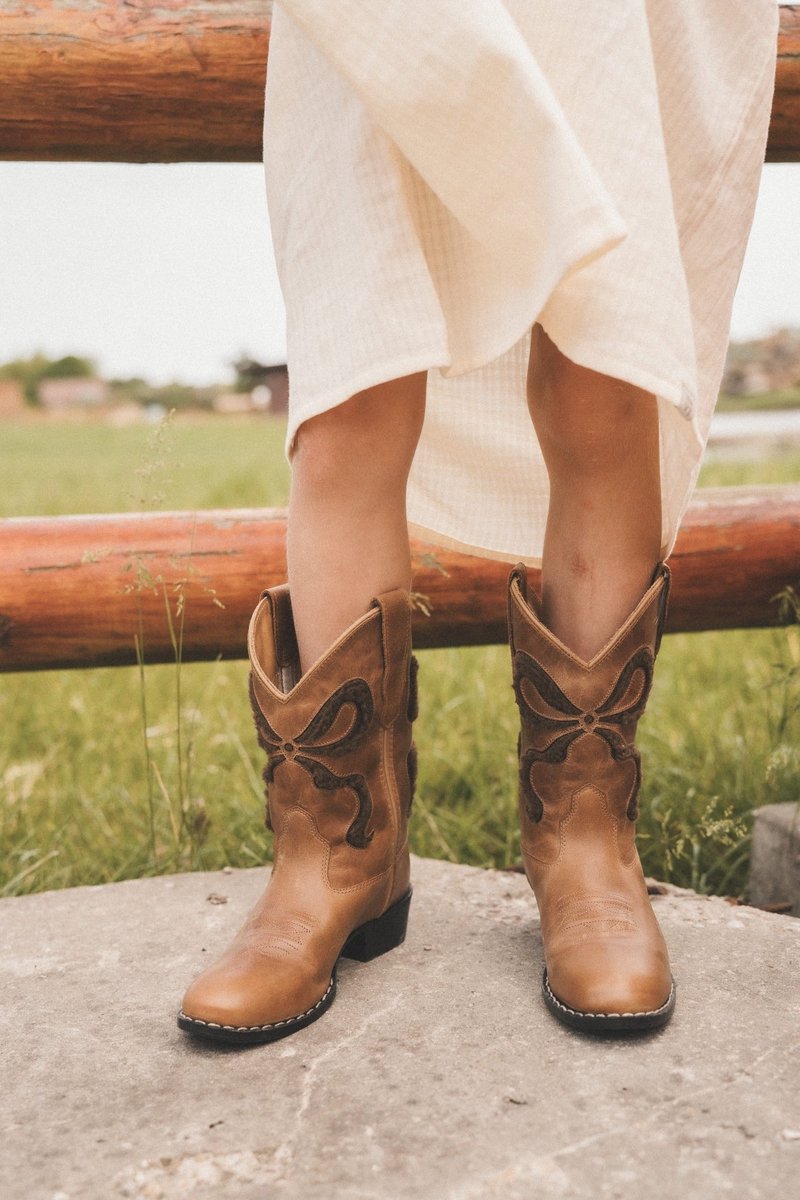 Bootstock Bow Teddy Cowboylaarzen - Tieners - Bruin - Leer