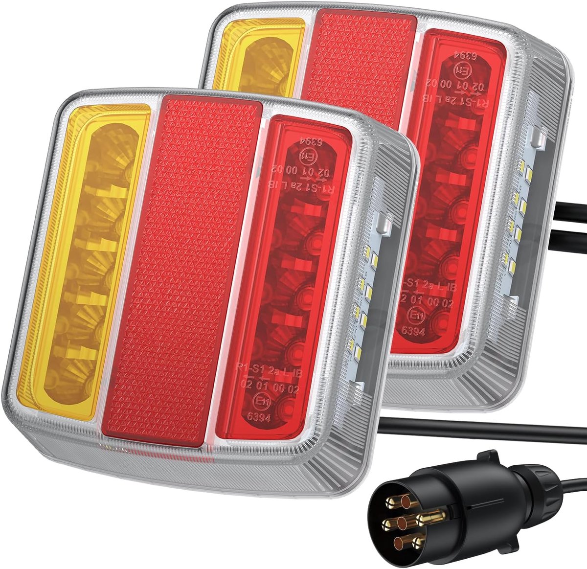 Achterlichtset 12 V 18 LEDs - Trailerlicht met 7-pins stekker - IP65 waterdicht - Eenvoudige installatie - ShopVlot