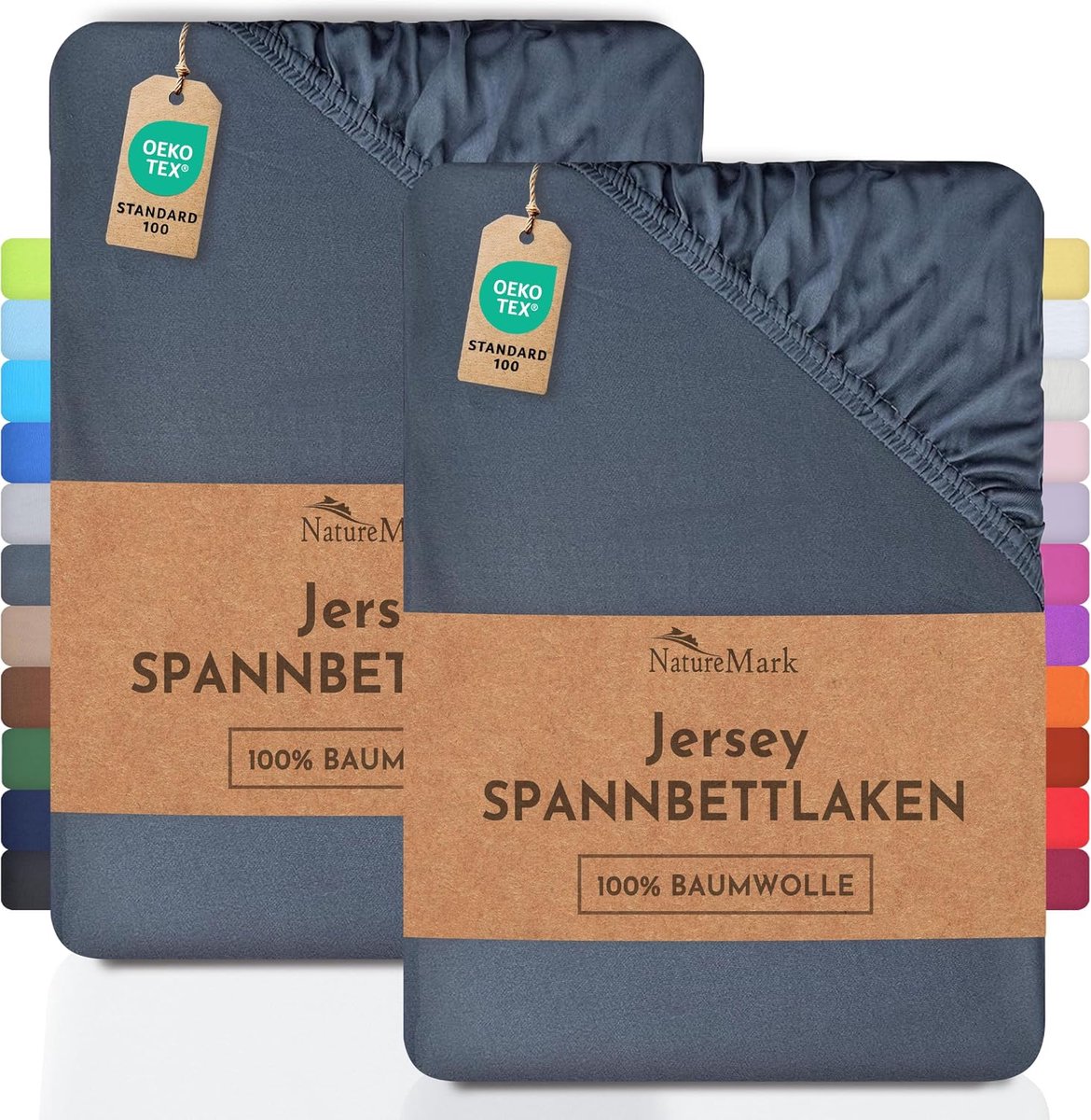 Jersey hoeslaken 90 x 200 - 100% katoen - Anthraciet grijs - Perfecte pasvorm - ShopVlot