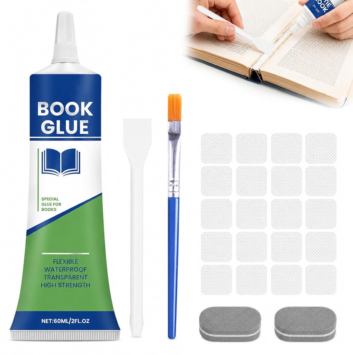 Boekbinderlijm 60 ml - Sneldrogende transparante lijm - Sterke hechting - Ideaal voor boekenreparatie - SnelShoppen