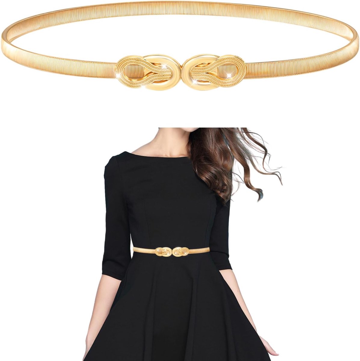Dames riem goud - verstelbare smalle taille riem - rekbare gouden riem - accentueert de taille - SnelShoppen