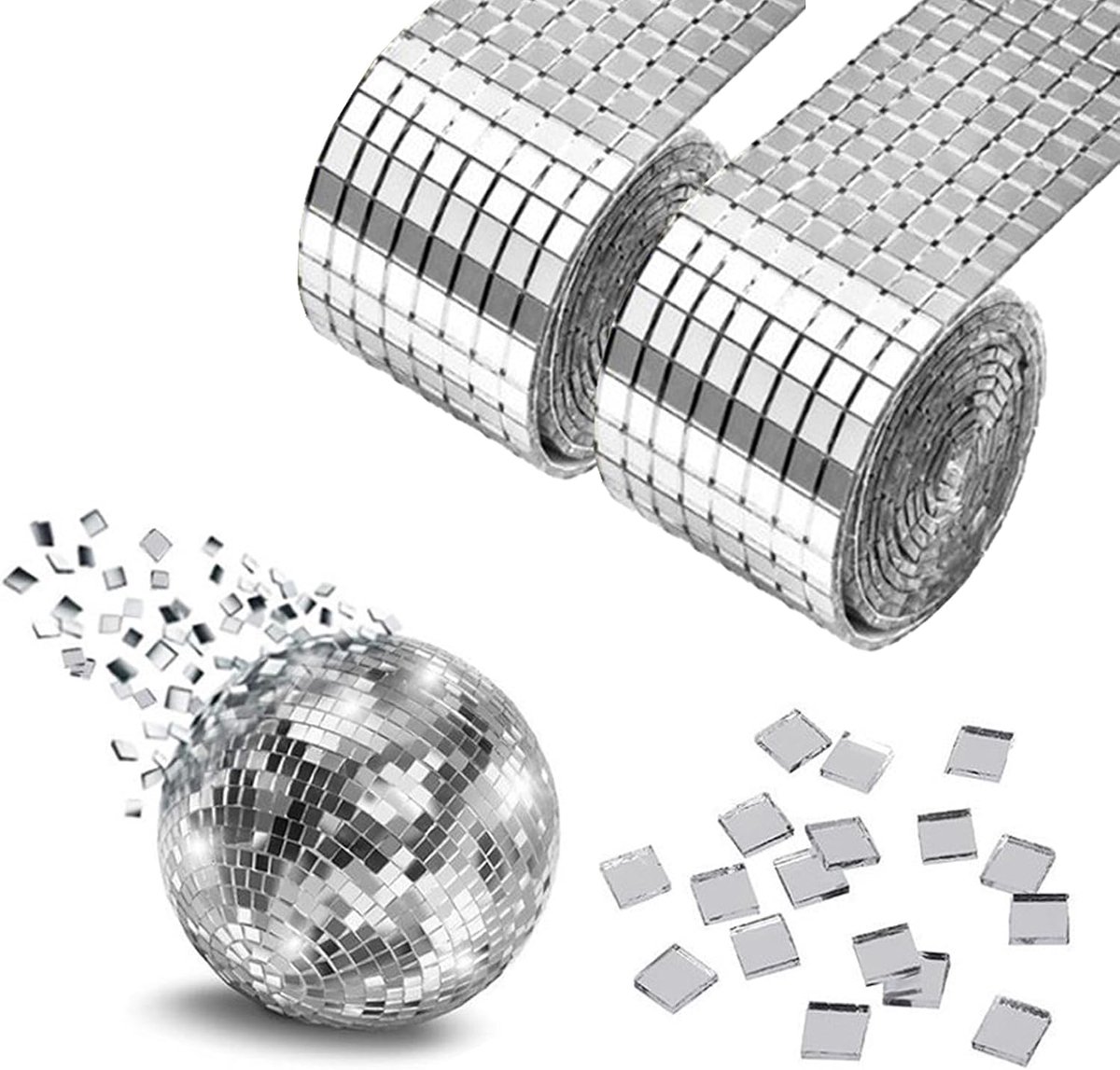 Mosaic tegels 5 x 5 mm - spiegelglas - zelfklevend - ideaal voor DIY projecten - SnelShoppen