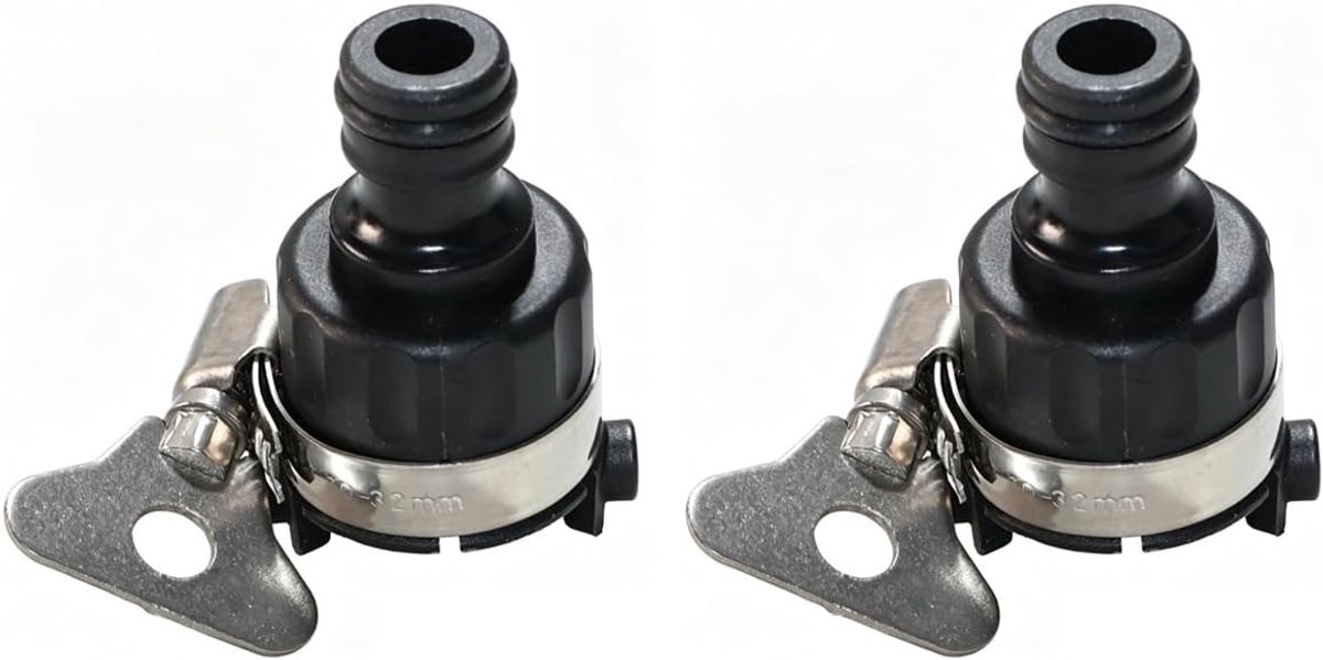 Kraanconnector roestvrijstaal - sneladapter voor tuinslang - 2 pack - stevige grip - geschikt voor diverse kranen - SnelShoppen