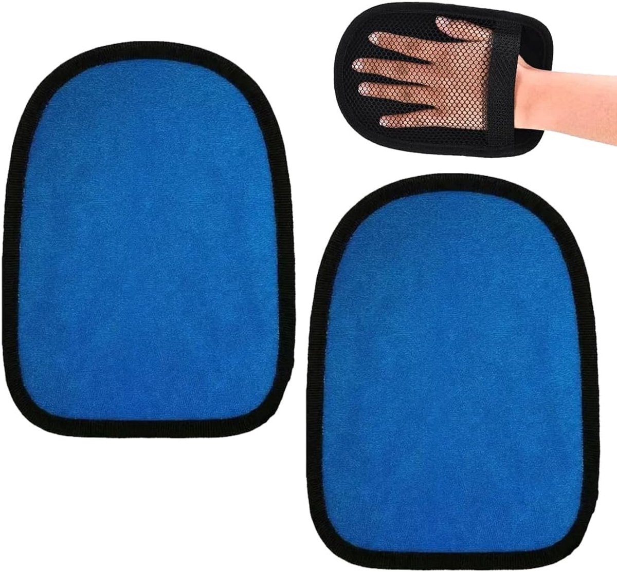 Zwemhandschoenen blauw - ademend katoen - reinigen van huid en zand - ideaal voor strandactiviteiten - SnelShoppen