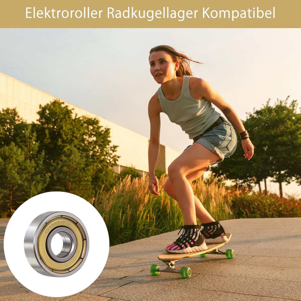 Kogellagers 8mm x 22mm x 7mm - Hoogwaardig staal - Dubbel afgeschermd - Ideaal voor skates - SnelShoppen