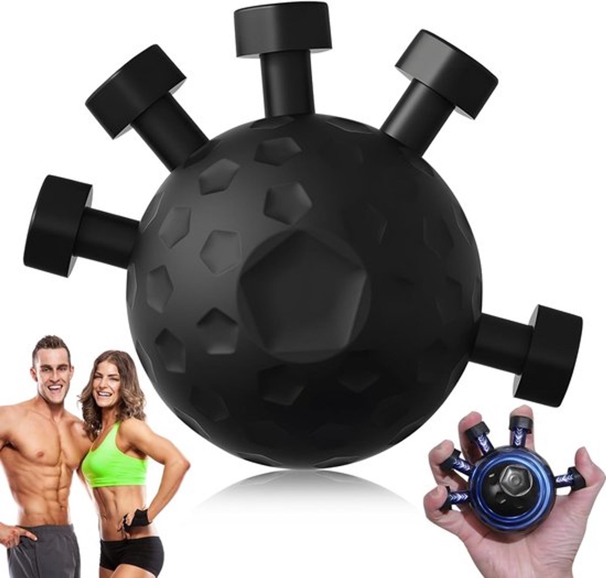 Handtrainer - Hand en Pols - Vingergreep Bal - Handknijper - Handgreepversterker - Handtrainer - Handgreep Versterking Bal - Hand Oefenballen - Greepbal - Greeptrainer - Onderarmtrainer - zwart - 1 stuk