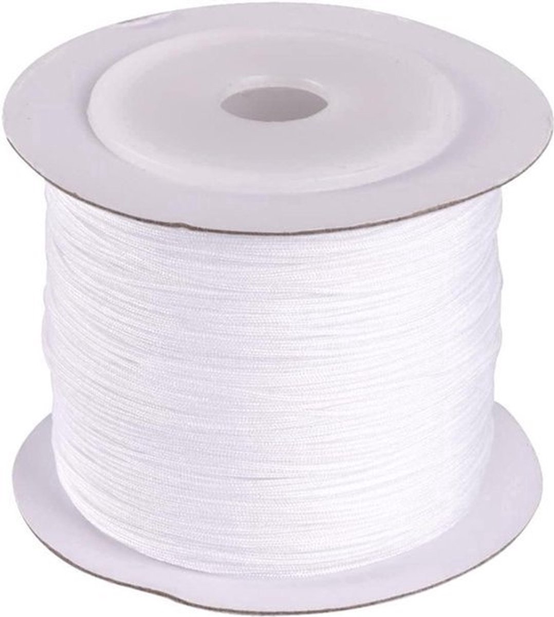 142 Yards 0.6mm Wit Gevlochten Nylon Draad - Knoopkoord Touw voor Macrame, Kumihimo, en Meer