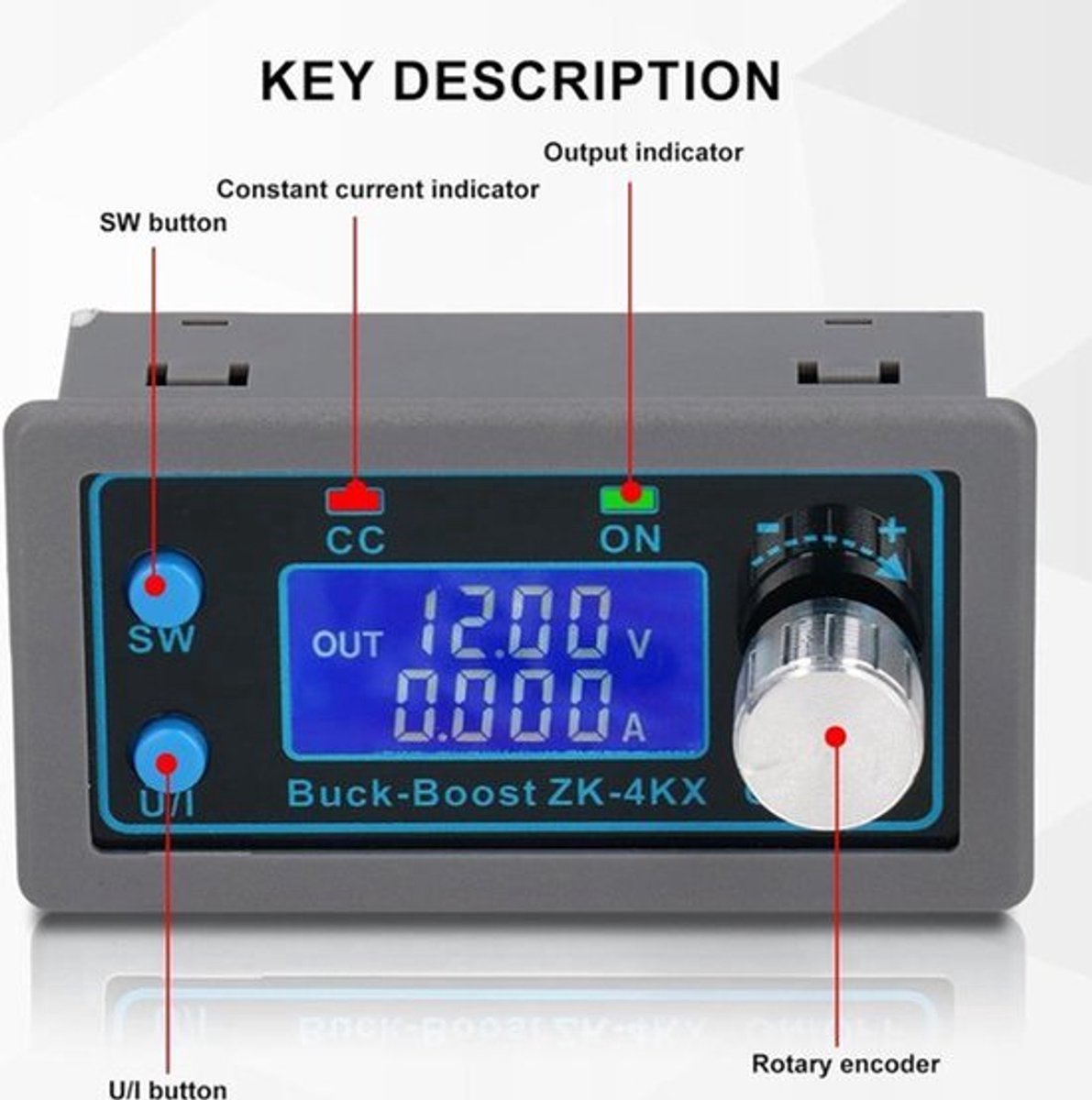 Verstelbare voeding 4KX - Programmeerbare CNC Buck Boost Converter - 0.5-30V 4A - Geregelde Voeding - Content nodig