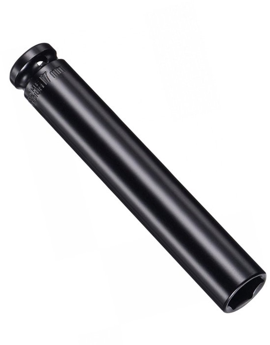 Diepe Impact Steeksleutel, 1/2 Inch Aandrijving 17mm Diepe Impact Steeksleutel, Warmtebehandeld CR-V Staal 17mm Steeksleutel, 1/2 Aandrijving met 150mm Lengte 6-Punt Steeksleutel voor Auto Thuis Reparatie